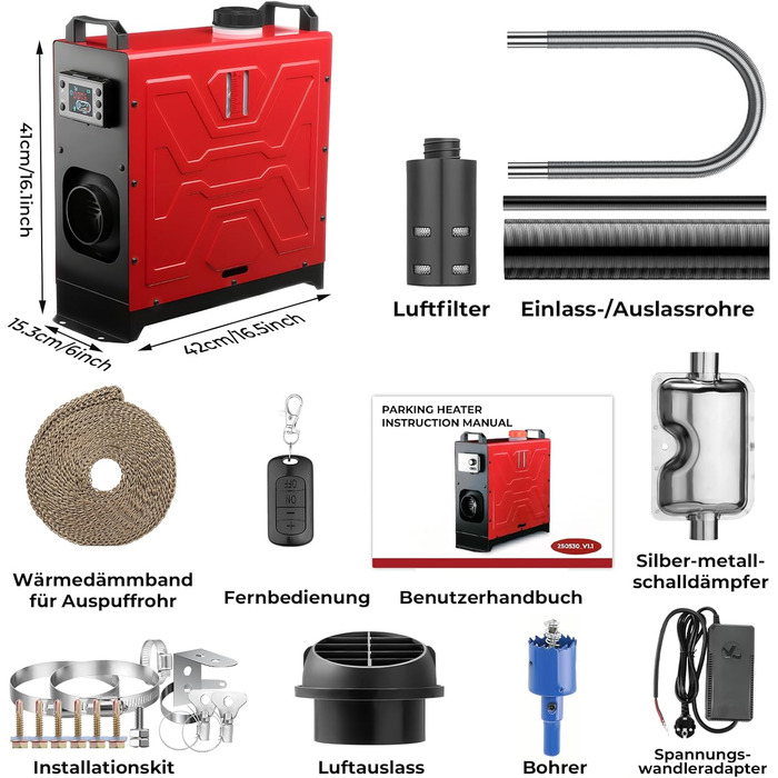 Дизельний опалювач 8kW з дистанційним керуванням та LCD-дисплеєм для авто, дому, RV, човнів та вантажівок