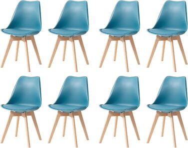 Набір обідніх стільців 6 шт., масивні дерев'яні ніжки, знімні подушки, кухонні стільці, сучасний дизайн (6 стільців)