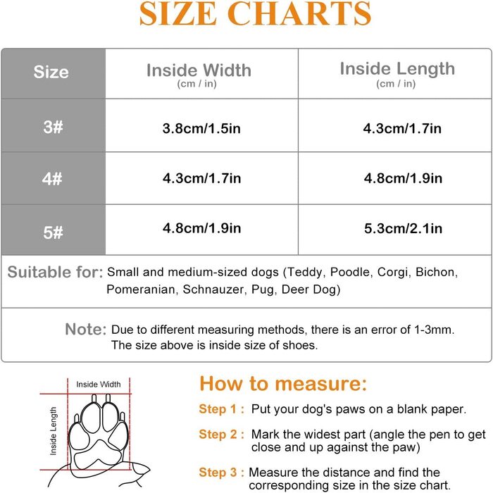 Черевики для собак Dociote захист лап з протиковзкою підошвою, світловідбиваючий ремінець, липучка, блискавка водонепроникні снігоступи для маленьких собак 4 шт. помаранчевий 5 Розмір 5 (упаковка по 4 шт.) Помаранчевий