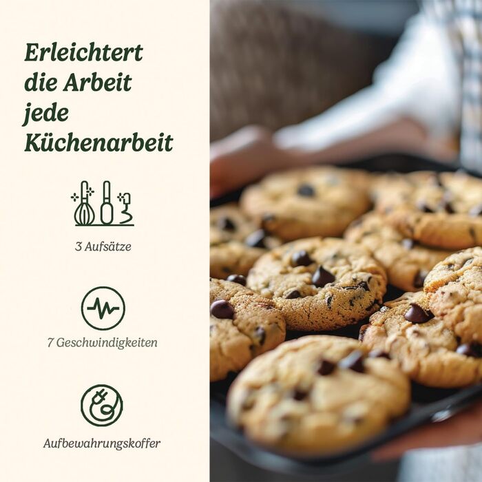 Електричний ручний міксер Cuisinart Power Advantage 7-Speed, сріблястий | 200W, з набором насадок та кейсом