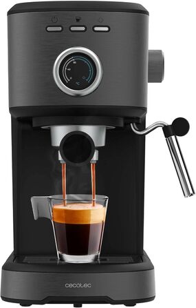 Еспресо-машина Cecotec Espressomaschine Compact Power Espresso 20 Retro Green – 1100 Вт, 20 бар, Thermoblock, парогенератор, сталь, манометр