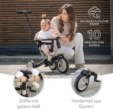 KikkaBoo FLIP Триколісний велосипед 5-в-1 для дітей від 1 року, Армійський зелений