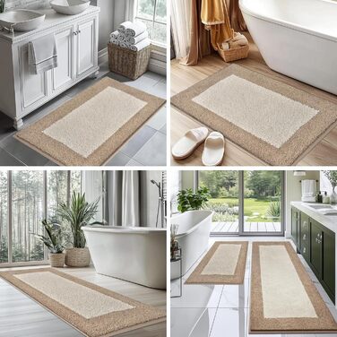 Килимок для ванної кімнати, неслизький, миючий, 76 x 150 см (Бежевий)