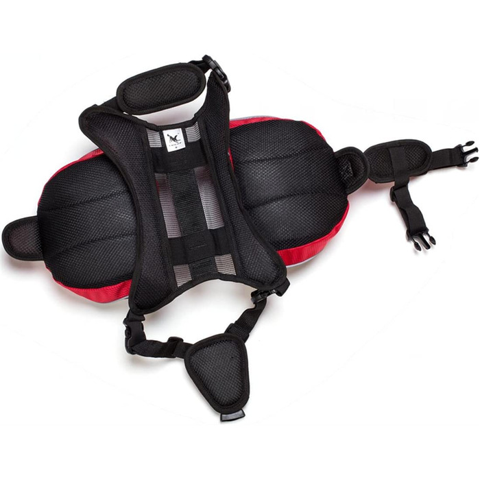 Сідельна сумка, рюкзак для собак середнього розміру, рюкзак для подорожей, походів, тренувань, світловідбиваючий водонепроникний регульований жилет з ручкою (Червоний, м (собака 18 кг - 28 кг) червоний М (собака 18 кг - 28 кг