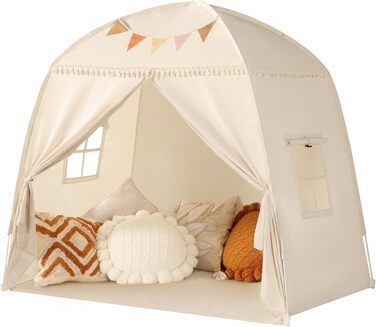 Дитячий намет-тіпі Сумбабебі: великий, з прапорами. Ідеально для гри в приміщенні. Підходить для хлопчиків та дівчаток. Дитячий ігровий будиночок, намет-тіпі для малюків, ігровий намет для дитячої кімнати. Чудовий подарунок!