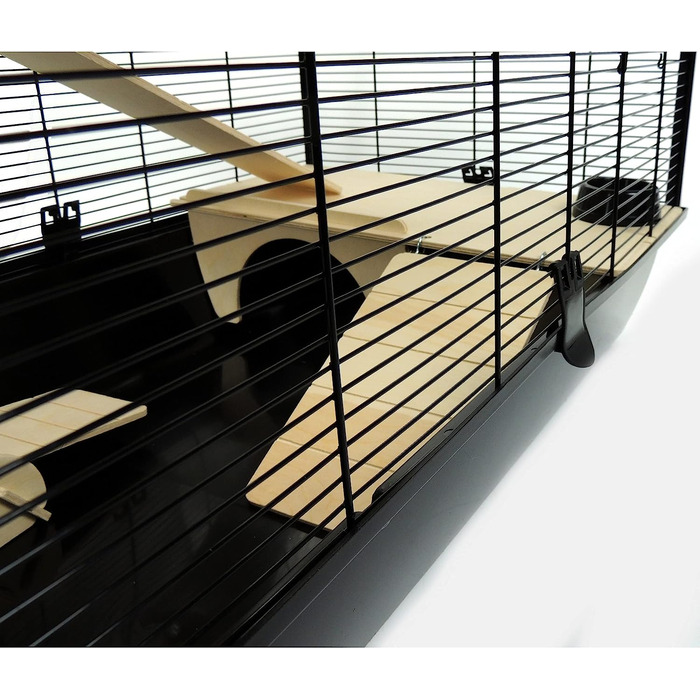 Клітка для щурів і хом'яків маленькі друзі Гросвенор з дерев'яною підставкою і сходами (чорний колір, (упаковка по ))
