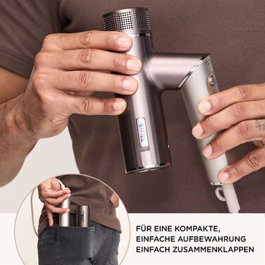 Фен Shark SpeedStyle Pro FLEX: потужний, з 4 насадками, для всіх типів волосся, Mocha Silver HD542EU