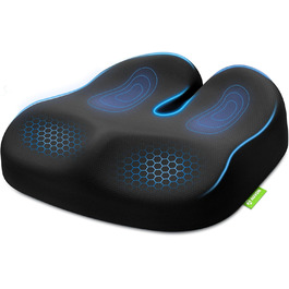 Ортопедична подушка для сидіння AUVON з підтримкою стегон, ергономічна для офісного та автомобільного крісла - підвищує комфорт, покращує кровообіг, знімає навантаження з куприка