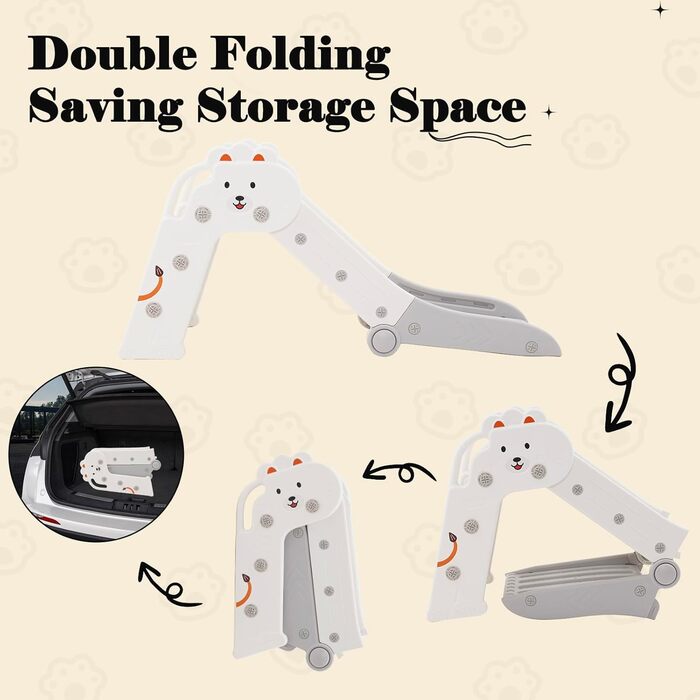 Дитяча гірка складана з підлокітниками сіра для дому та вулиці