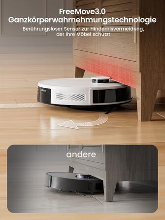 Робот-пилосос LEFANT M2 з функцією миття, багатошарове мапування, керування через APP/Alexa, Wi-Fi 2.4G/5GHz, для шерсті тварин, килимів та твердих підлог