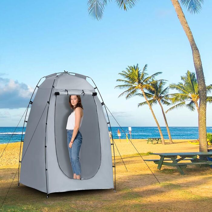 CLIPOP Намет Pop-Up, водонепроникний, легкий, одношаровий, для весняного кемпінгу, простий у встановленні – для пляжу, походів, фестивалів, відпочинку на природі (Сірий)