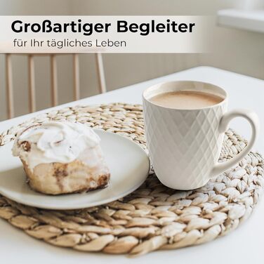 Набір кавових чашок Miamio Palmanova (бежевий) – 6 шт, 400 мл – сучасна кераміка, матова поверхня