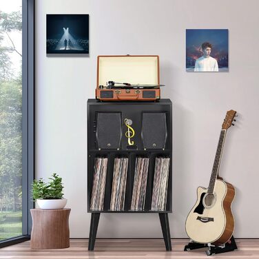 Стійка для програвача вінілу на 160 платівок, органайзер для вінілових платівок, ретро стиль, білий (чорний)