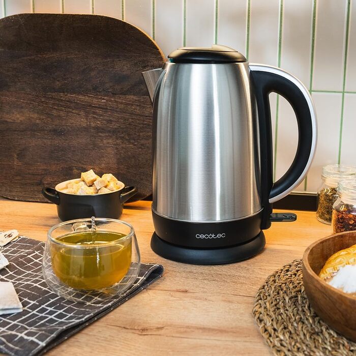 Електричний чайник Cecotec Thermosense 200 Steel 1.7L, 2200W, нержавіюча сталь, 360° повертання, Cool-Touch, LED, подвійний захист