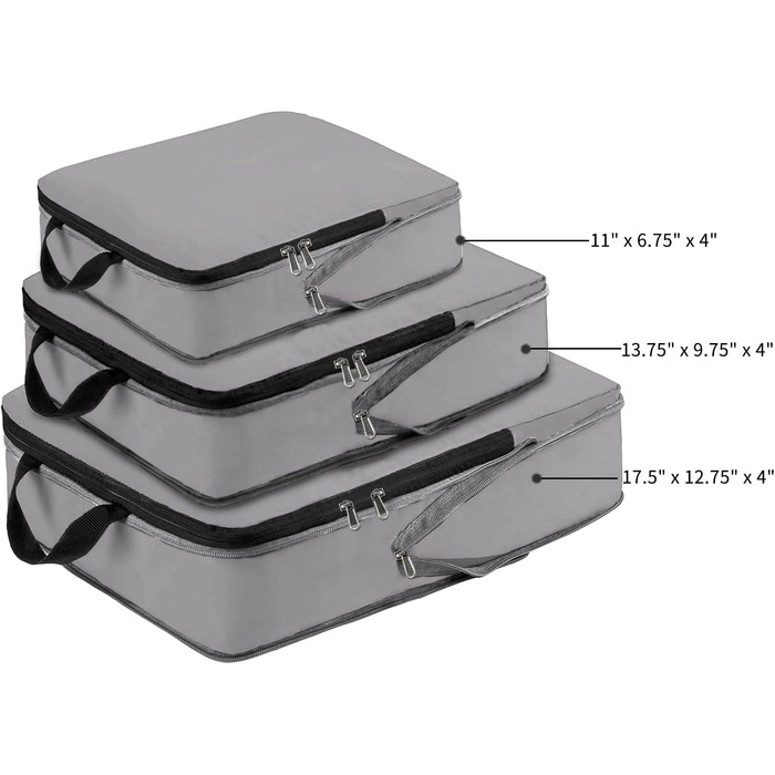 Набір компресійних органайзерів для одягу в подорожі Eono by Amazon, 4-тільний комплект сумок для валізи та рюкзака, темно-синій