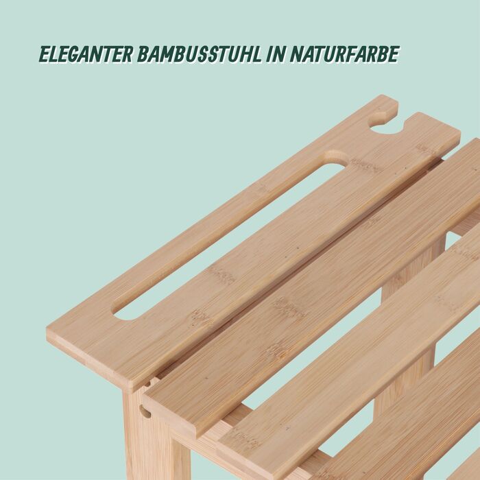 Стілець-пуф Relaxdays з бамбукової рами та полицею