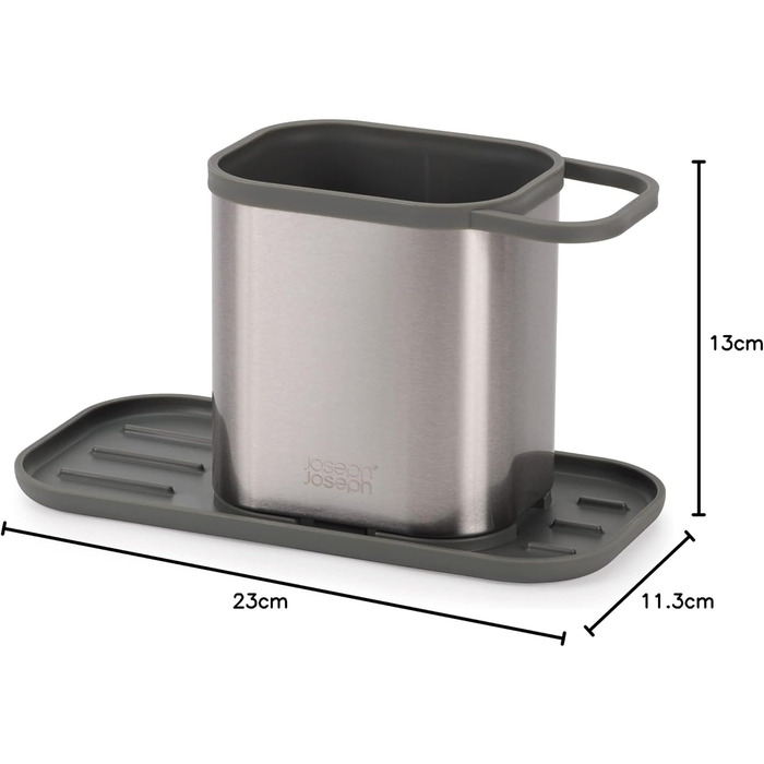 Підставка для раковини Joseph Joseph Duo, сіра (сталь), з тримачем для губки