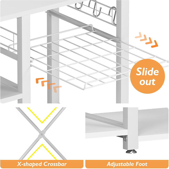 Стелаж кухонний Sogesfurniture з підставкою для мікрохвильової печі, чорний & горіх, 90x40x83 см