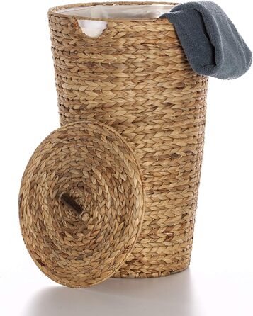 Кошик для білизни Casa Mina з кришкою, 35x55 см, натуральне волокно, з ручками та сумкою