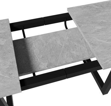 Розсувний обідній стіл Merax, 140/180x80x75 см, білий, металеві ніжки