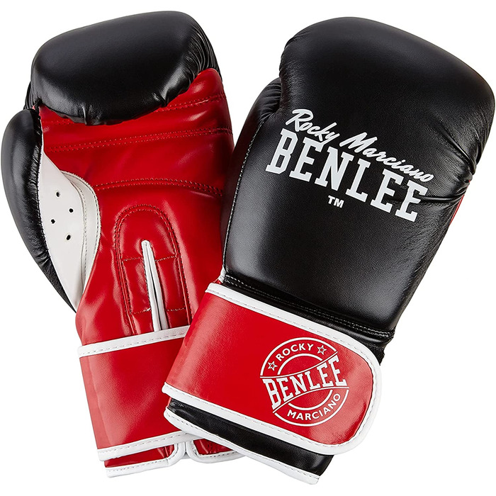 Боксерські рукавички Benlee зі штучної шкіри (1 пара) Карлос 14 унцій чорний / червоний / білий
