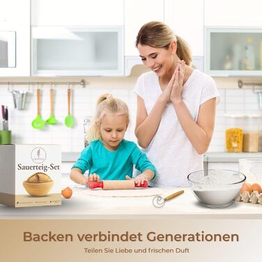 Набір для приготування закваски Crustica 8 частин: гномки круглі та овальні, скляна тара та аксесуари для випічки хліба