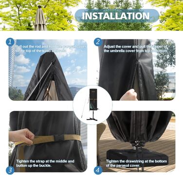 Захисний чохол для двостороннього парасоля VANSHEIM до Ø 400 см. Водонепроникний, захист від УФ, для парасолів-маркіз. Розмір 460x270 см.