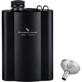 Фляга з титану iBasingo 180мл - Ultraleichter Flachmann для напоїв, Whiskey, Wodka, Weinflasche, Ti3071D (Ti3072d-180ml)