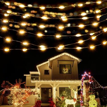 EASTERNSTAR Льодогенератор світлодіодна гірлянда мідний дріт 20м, 200 LED, EU штекер, 8 режимів, водонепроникна, для декору інтер'єру, екстер'єру, саду, вечірки, Різдва, освітлення, тепле біле світло