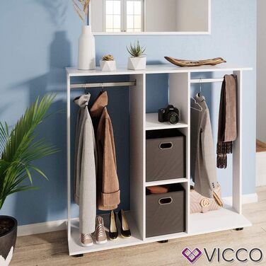 Шафа для одягу Vicco Robbie, біла, 130 x 120 см