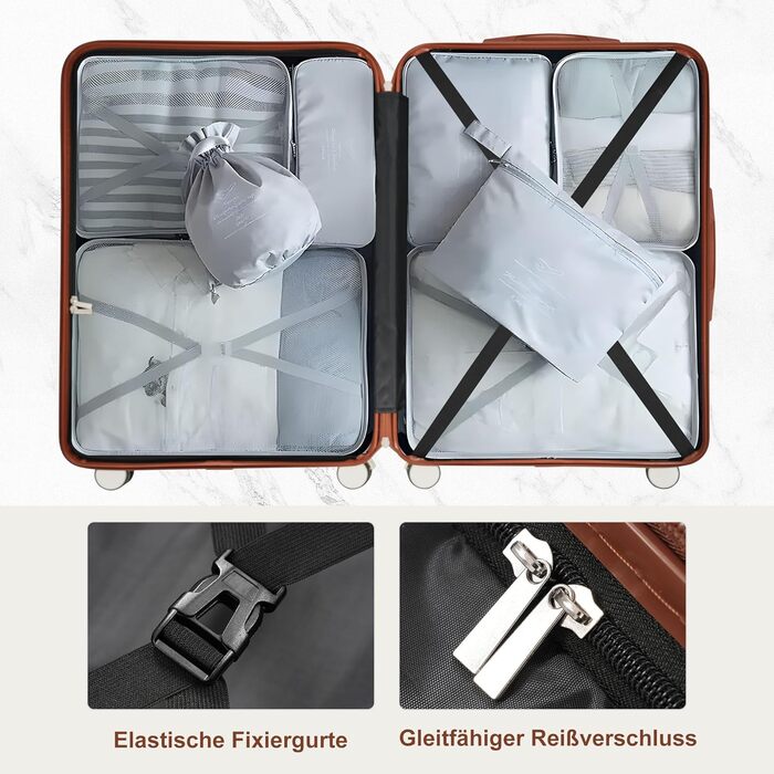 Набір валіз Merax 3 шт. з жорстким корпусом (20/24/28 дюймів), кремовий колір