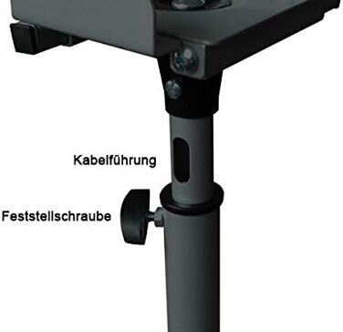 Підставка для колонок з металу, 2 шт. - регульована висота, з кабелепроводом, чорний колір, модель BS16B