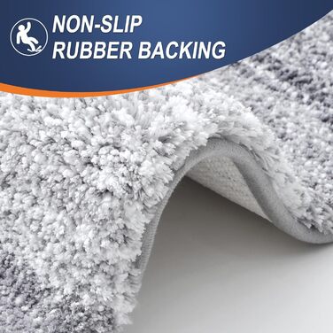 Килимок для ванної кімнати OLANLY, мікрофібра, антиковзаюча поверхня, 50.8 x 81.3 см, сірий