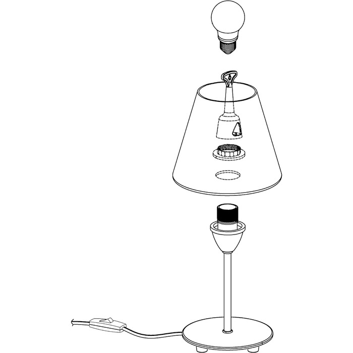 Настільна лампа EGLO Damasco 1, настільна лампа, приліжкова лампа з металу сріблястого кольору та скла білого кольору, лампа для вітальні, лампа з вимикачем, розетка E14