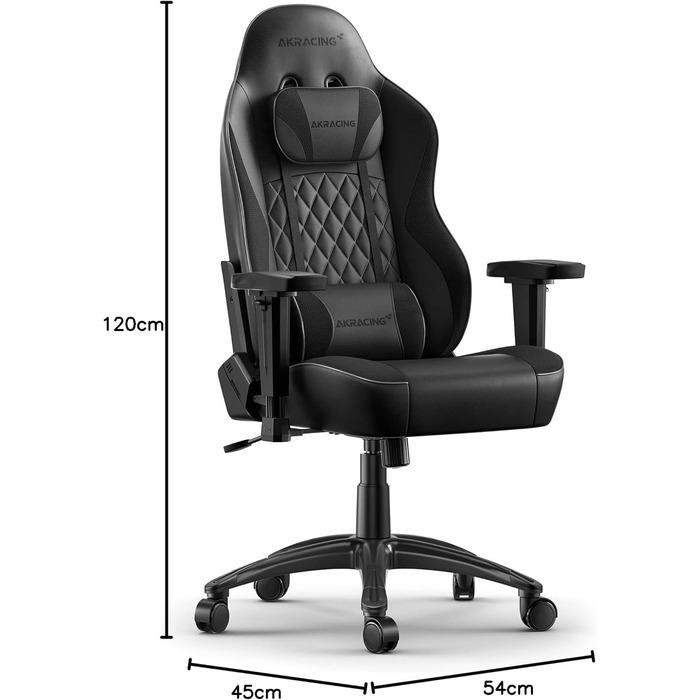 Крісло AKRacing California Gaming Chair, шкірозамінник, 5 років гарантії (Ojai, чорний)