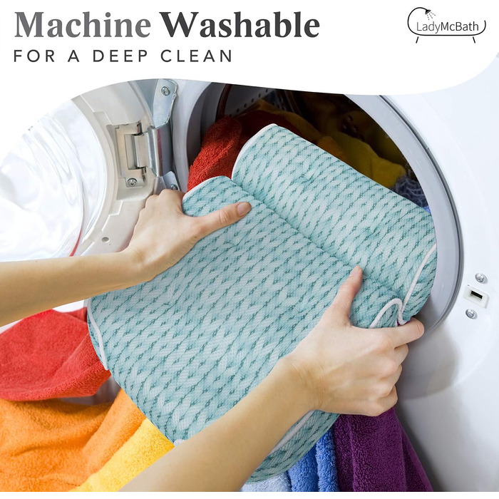 Подушка для ванни Lady McBath – розкішна подушка для ванни з підтримкою шиї та спини, потужні присоски, можна прати в машині, аксесуар для ванни для релаксації (блакитний)