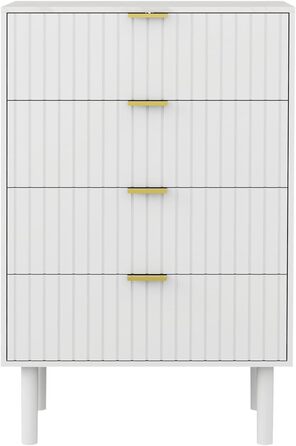 Комод з 6 ящиками, 100x34x73 см, хайборд/тумба під телевізор, білий, для вітальні/спальні/передпокою