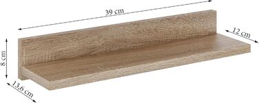 Набір полиць настінних Wandregal 39 см (3 шт.) Sonoma - для спальні, ванної, вітальні, кухні, офісу