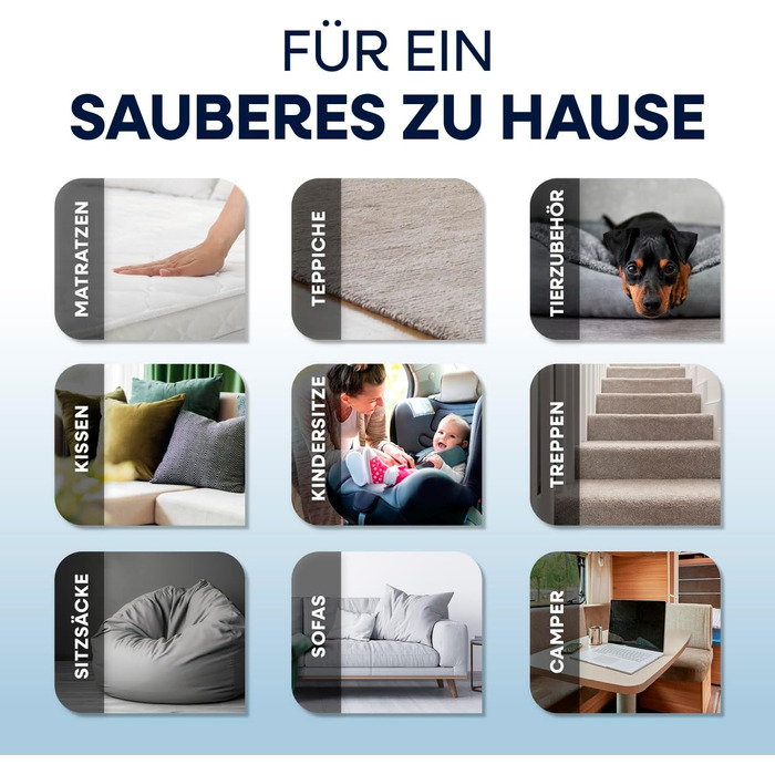 CLEANmaxx Професійний пароочисник та чистий для м'яких меблів Pro Steam | Плямистий очищувач & EASYmaxx Очисник килимів | Миючий пилосос та очищувач для диванів, авто, килимів, м'яких меблів тощо | Очищувач плям (Чорний з шампунем, Компакт 330W)