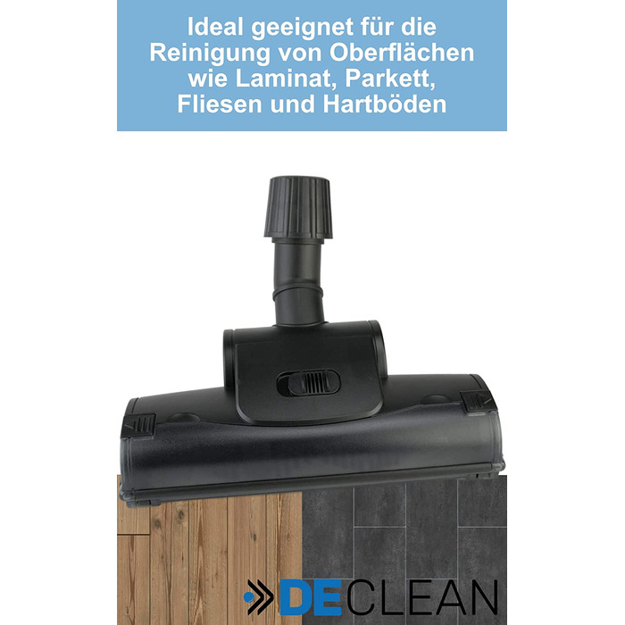 Універсальна підлогова насадка DeClean Турбонаддув з обертовою щіткою 30-37 мм для підключення труб сумісний з пилососом Rowenta