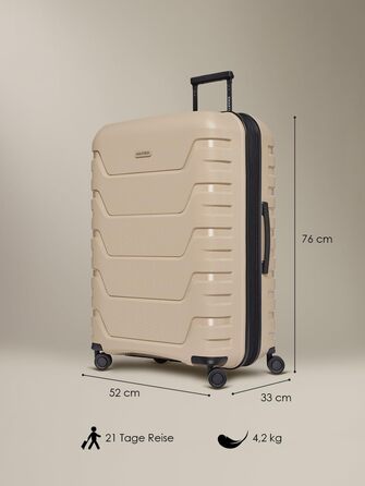 Набір валіз Smartbox Hartschalen Edition 01: 3 валізи, розширювані, з TSA-замком, з поліпропілену (Бежевий)