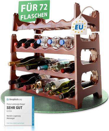 Стелаж для пляшок Novaliv на 36 пляшок з пластику, розширюваний, для вина, напоїв, спиртних напоїв