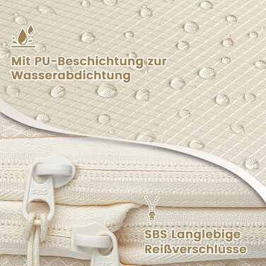 Набір органайзерів для подорожей у валізу з компресією, 8 шт, водонепроникні пакувальні куби для ручної поклажі та рюкзака, бежевий