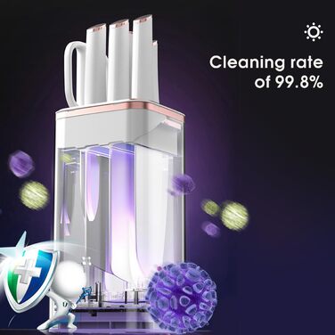 Набір ножів ZEEKMUSS: 6 ножів, точилка, кухові ножиці. Нержавіюча сталь, кухонні, для дому, подарунок (білий)