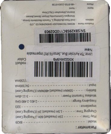 Спортивні навушники-вкладиші Bluetooth, бездротові, шумозаглушення ENC, 75H, водонепроникність IP7, USB-C, синій