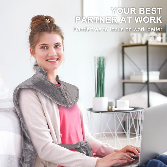 Грілка для спини, шиї та плечей NALONE, 63x100 см, 6 температурних режимів, таймер, фланель, пральна