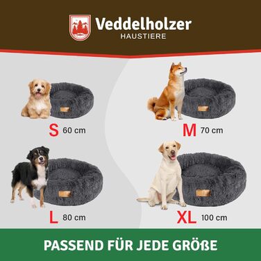 Лежак для собак Veddelholzer Ø 70 см M (Ø 70 см (M), темно-сірий)