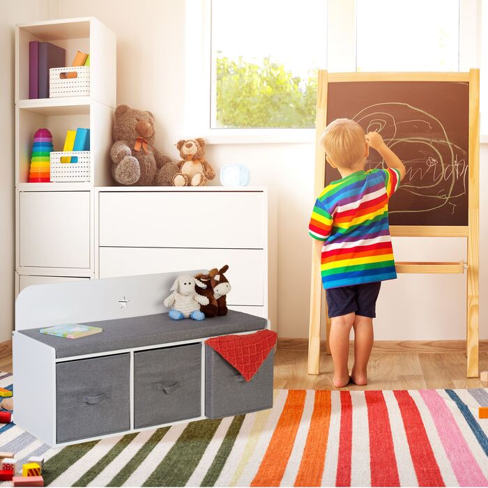 Дитяча лавочка Relaxdays з місцем для зберігання