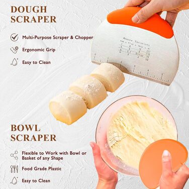 Набір для розпирання хліба (10 шт.), 23 см, для закваски, з лопаткою та лімі, аксесуари для випічки, для початківців