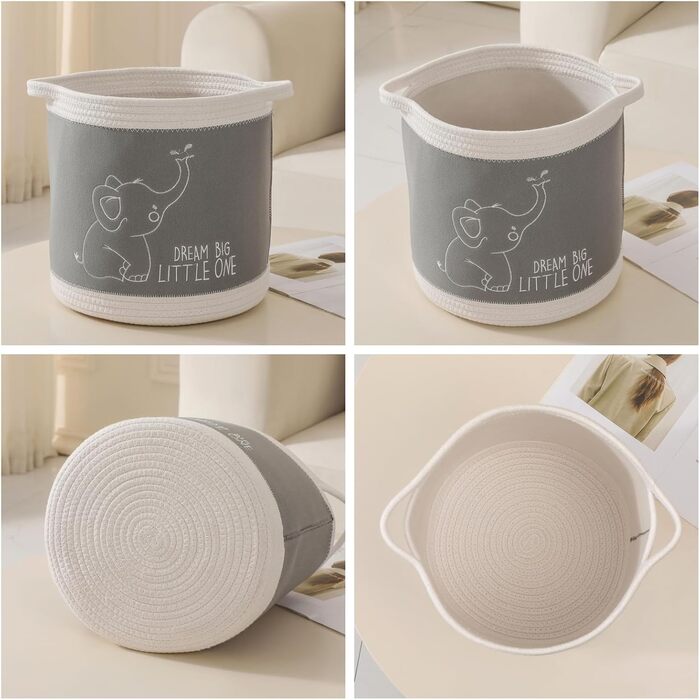 Набір кошиків для зберігання 3 шт. з плетеного полотна, кошики для іграшок, білизни, органайзер для дитячої кімнати, для іграшок, одягу, м'яких іграшок, місткі та надійні кошики (серія 